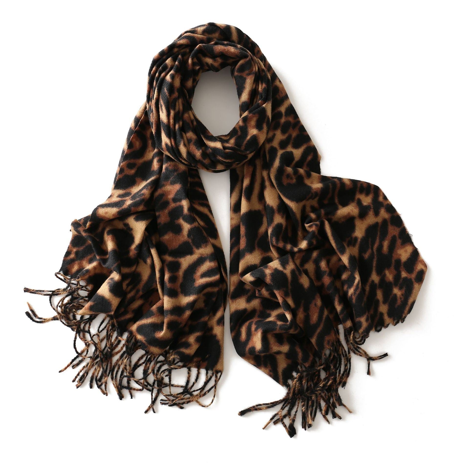 European and American street leopard scarf autumn and winter scarf new style cashmere warm scarf foreign trade shawl scarf wholesale