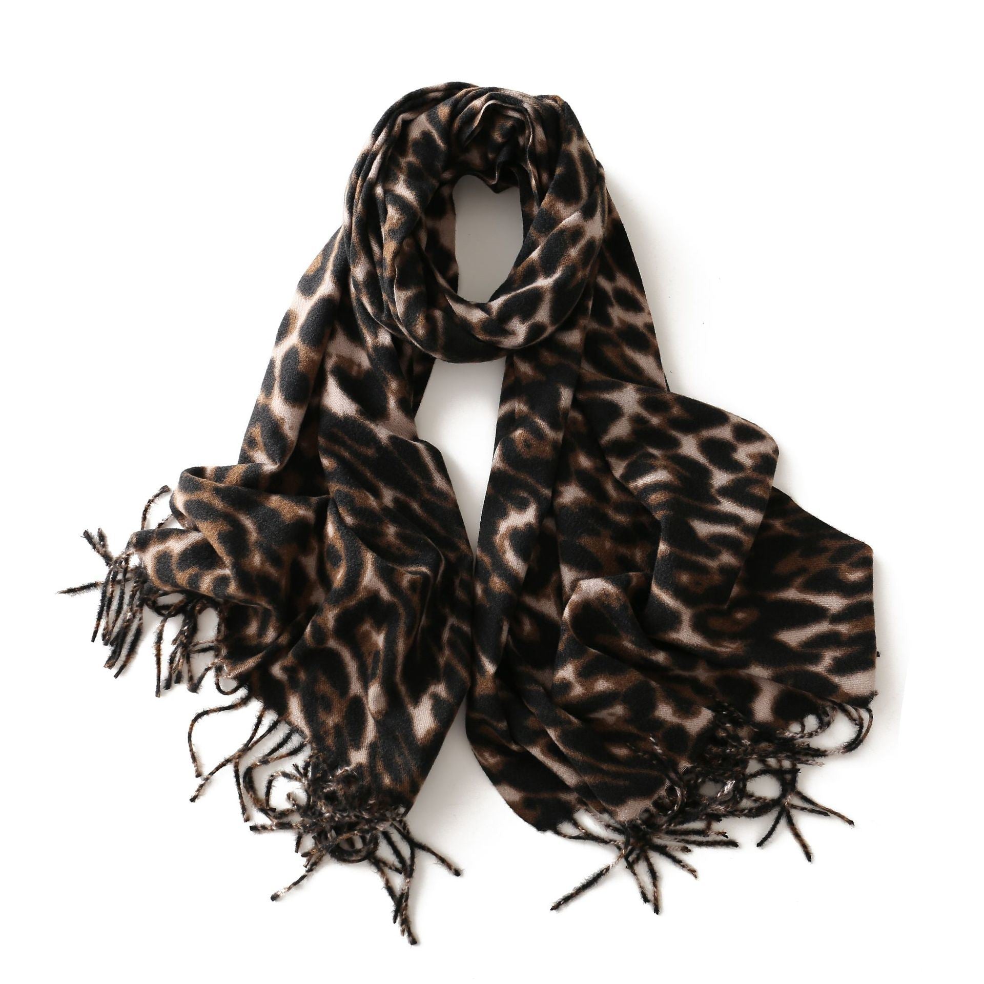 European and American street leopard scarf autumn and winter scarf new style cashmere warm scarf foreign trade shawl scarf wholesale