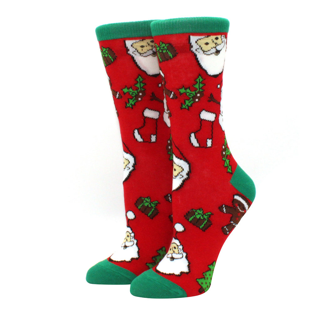 Woman Christmas Socks Funny Xmas Santa Claus Tree Snowflake Elk Snow Cotton Tube Crew Happy Sock Men New Year Funny Sokken