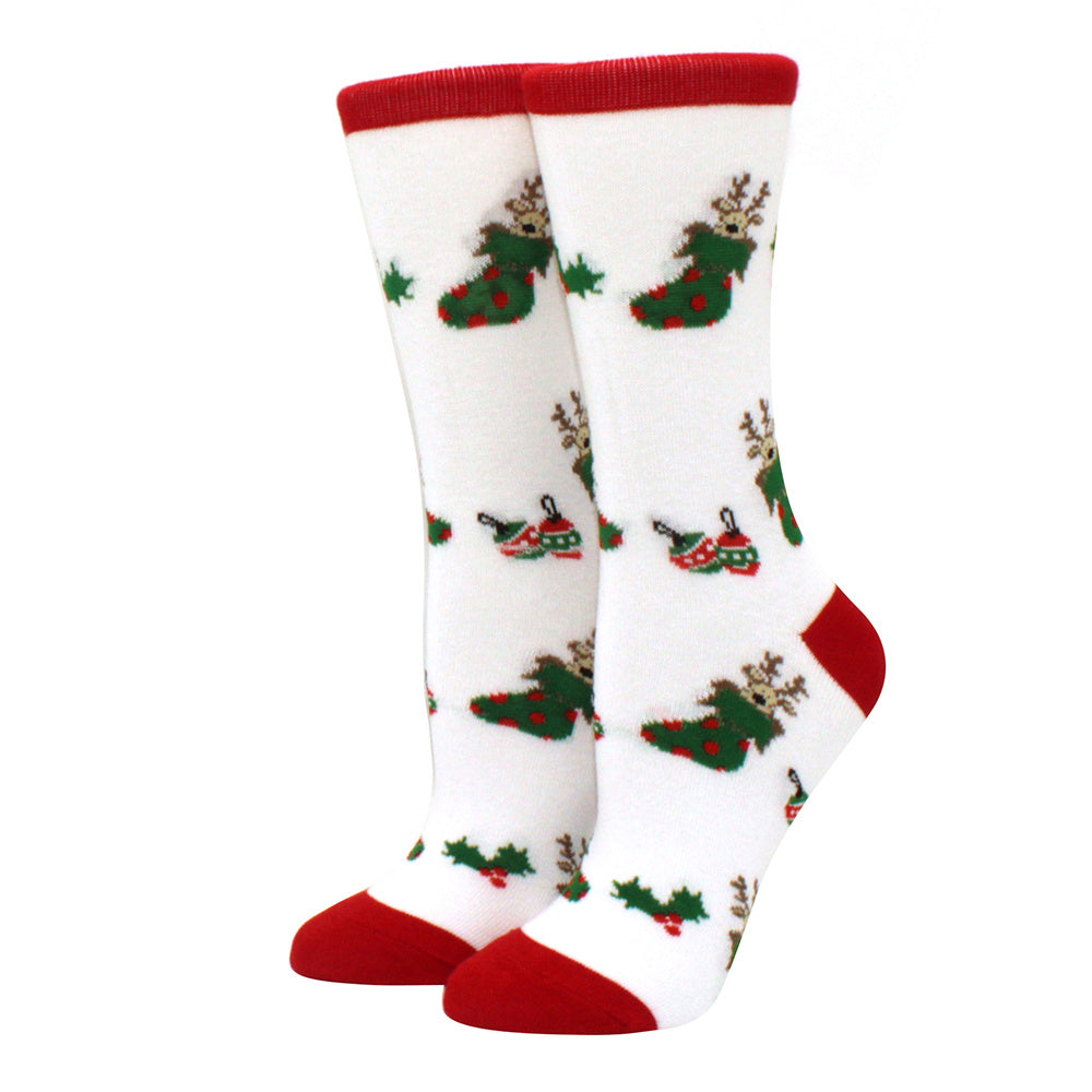 Woman Christmas Socks Funny Xmas Santa Claus Tree Snowflake Elk Snow Cotton Tube Crew Happy Sock Men New Year Funny Sokken