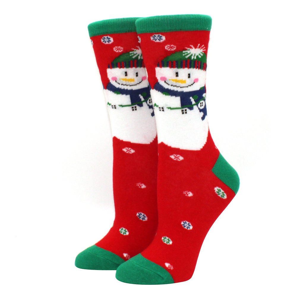 Woman Christmas Socks Funny Xmas Santa Claus Tree Snowflake Elk Snow Cotton Tube Crew Happy Sock Men New Year Funny Sokken