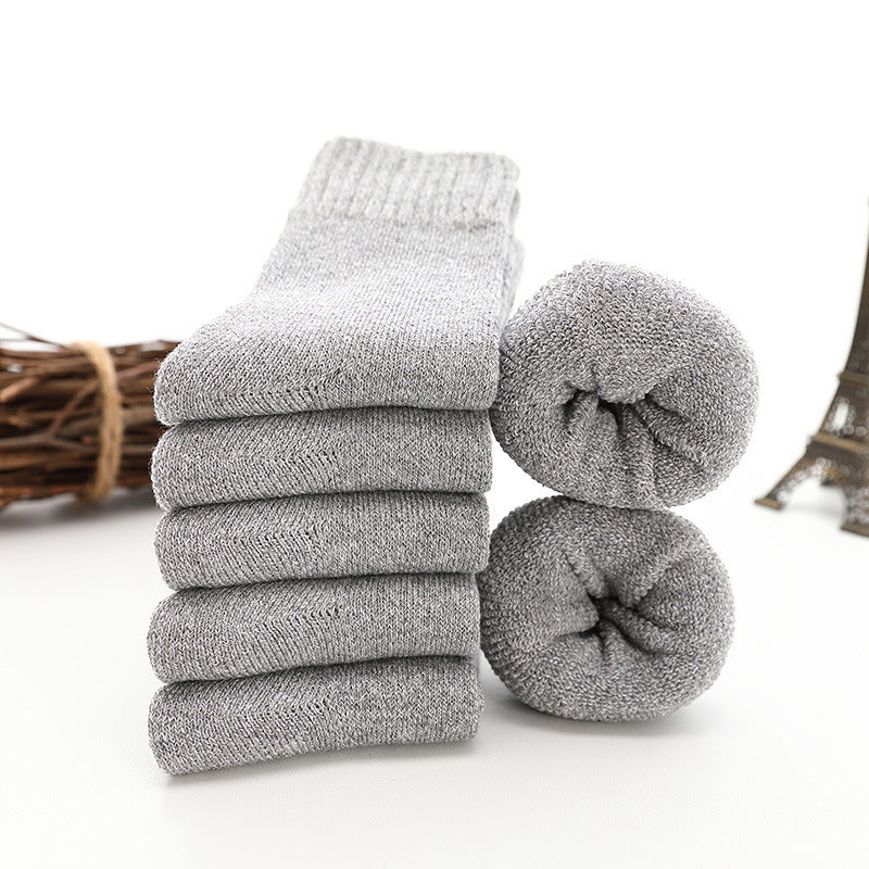 5 Pairs Thicken Wool Socks Men High Quality Towel Keep Warm Winter Socks Cotton Christmas Gift Socks For Man Thermal Size 38-45