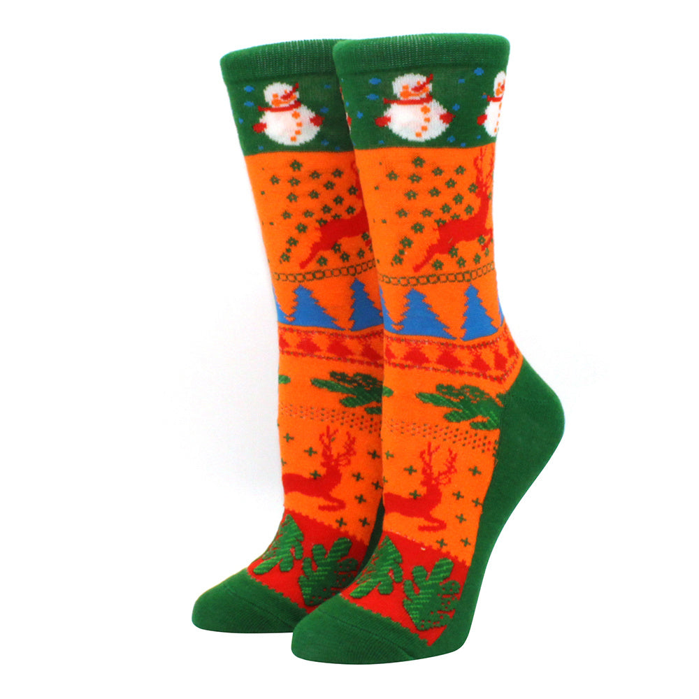 Woman Christmas Socks Funny Xmas Santa Claus Tree Snowflake Elk Snow Cotton Tube Crew Happy Sock Men New Year Funny Sokken