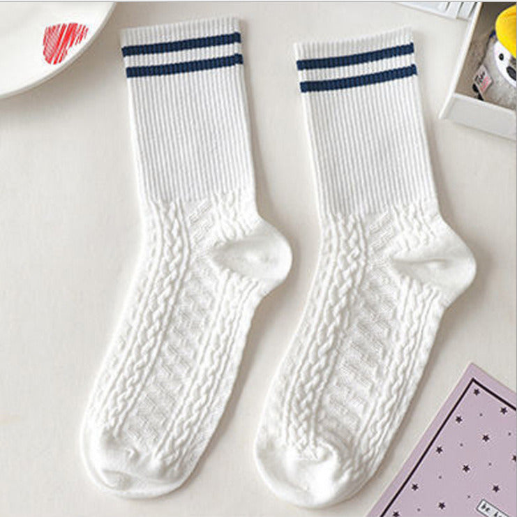 10 Pairs cartoon creative striped checkered bear socks kawaii print funny girl socks fashion skateboard woman socks
