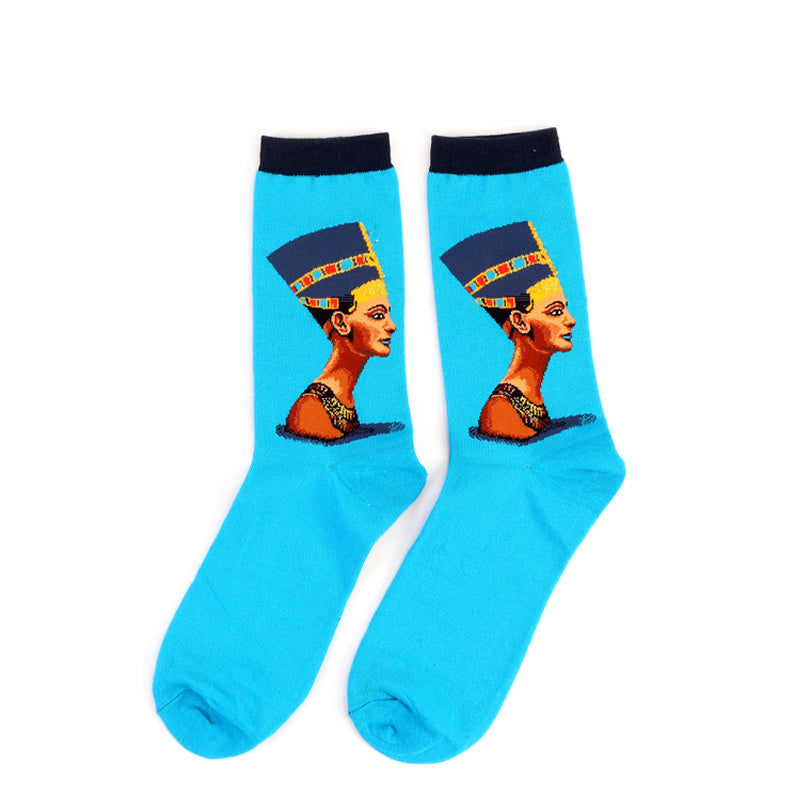 Hot Dropshipping Autumn winter Retro Women New Art Van Gogh Mural World Famous Oil Painting Series Men Socks Funny Socks