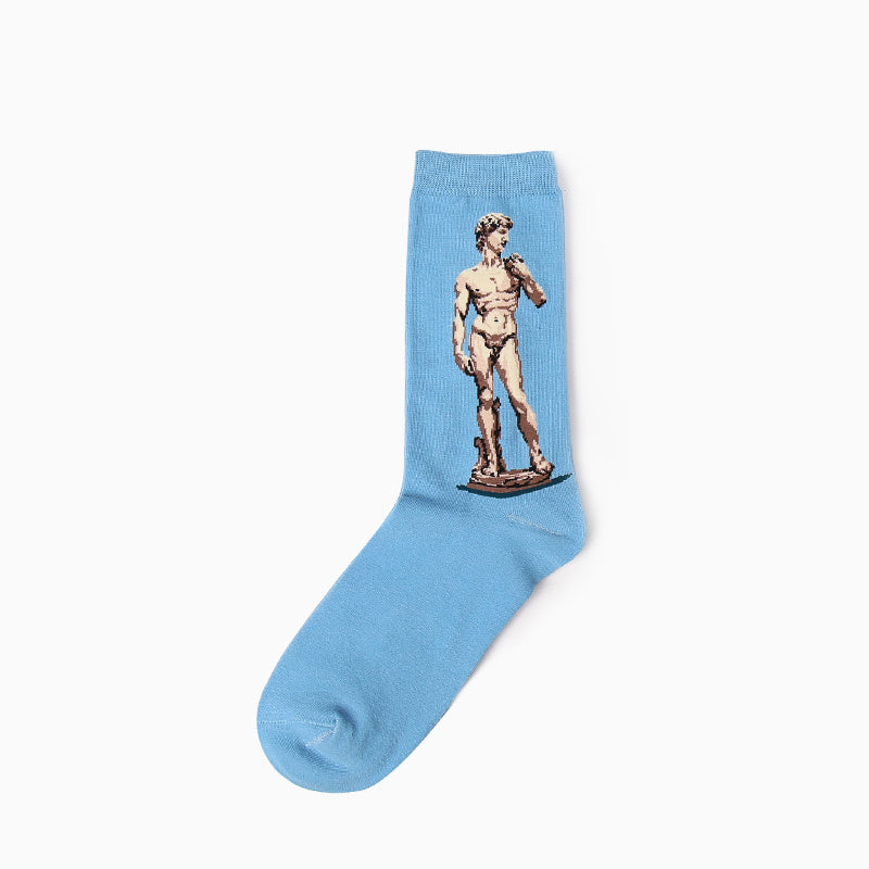 Hot Dropshipping Autumn winter Retro Women New Art Van Gogh Mural World Famous Oil Painting Series Men Socks Funny Socks