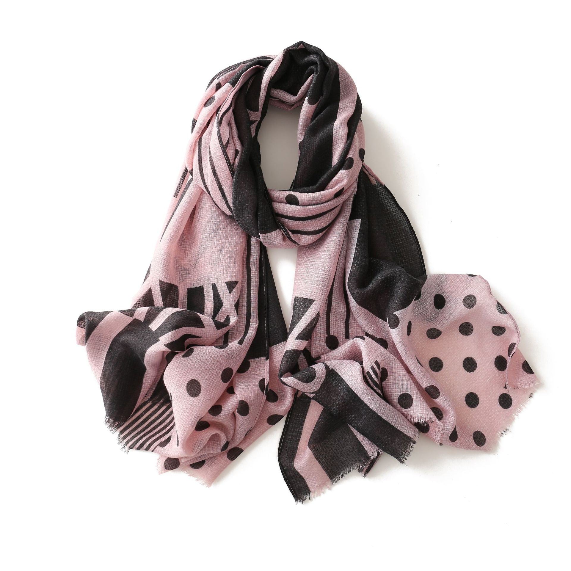 Polka dot striped scarf; women's thin cotton and linen long scarf; fashionable and simple shawl; scarf; autumn and winter scarf; wholesale by manufacturers