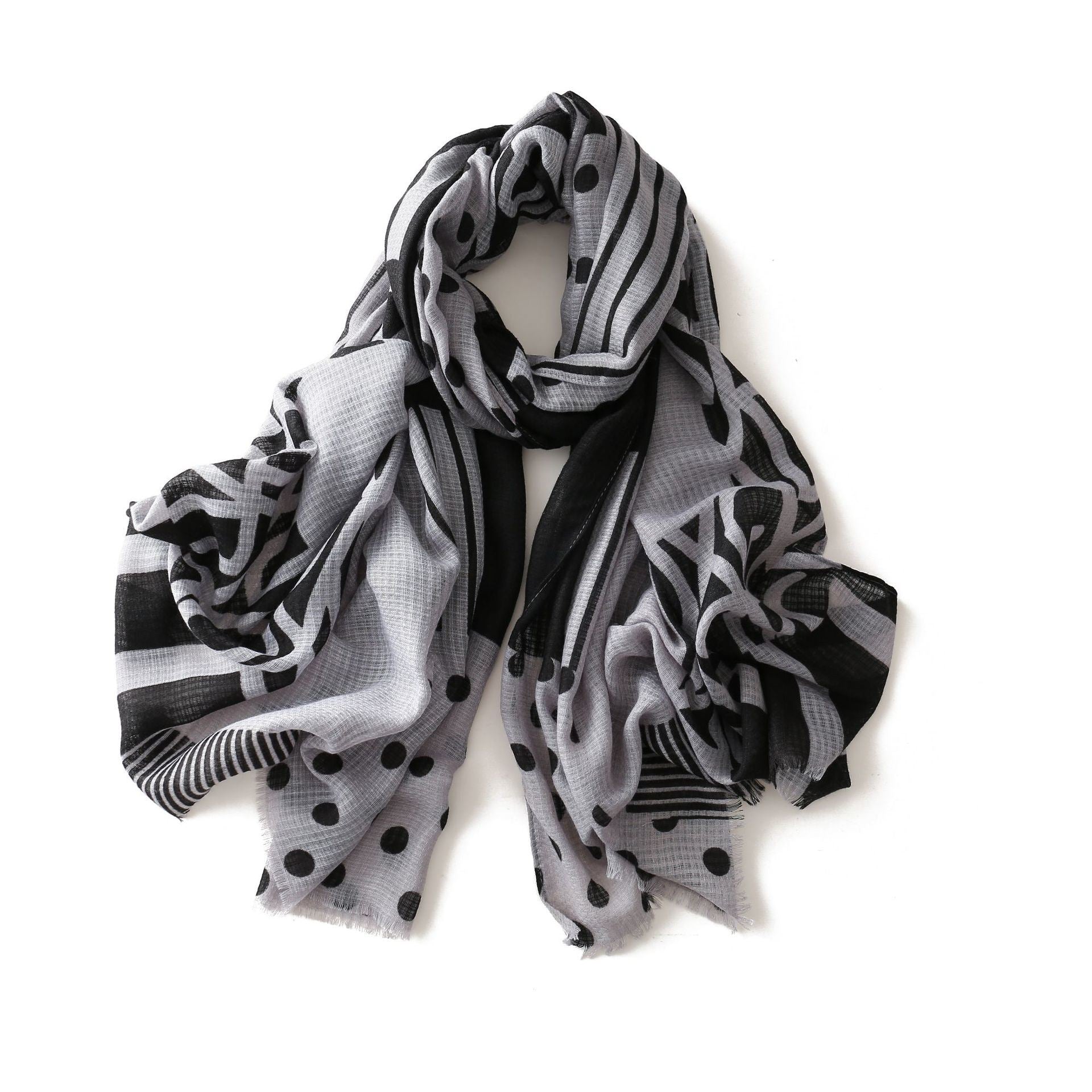 Polka dot striped scarf; women's thin cotton and linen long scarf; fashionable and simple shawl; scarf; autumn and winter scarf; wholesale by manufacturers