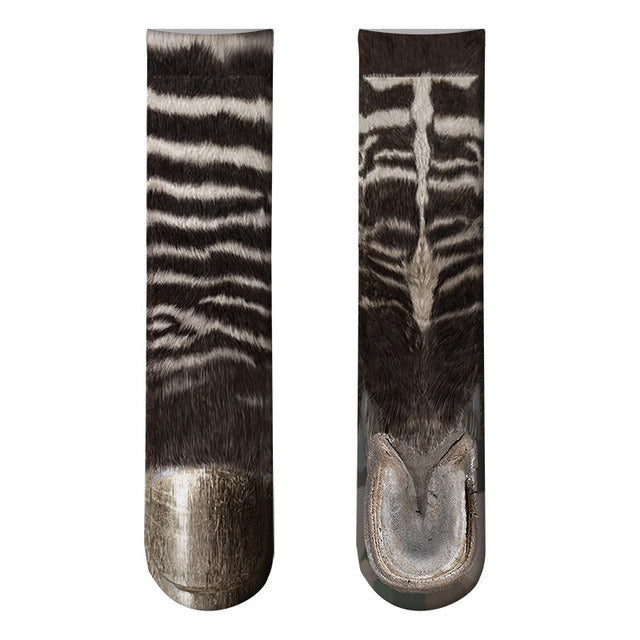 New Print Adult Animal Paw Socks Unisex Crew Cat Long