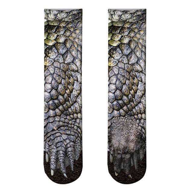 New Print Adult Animal Paw Socks Unisex Crew Cat Long