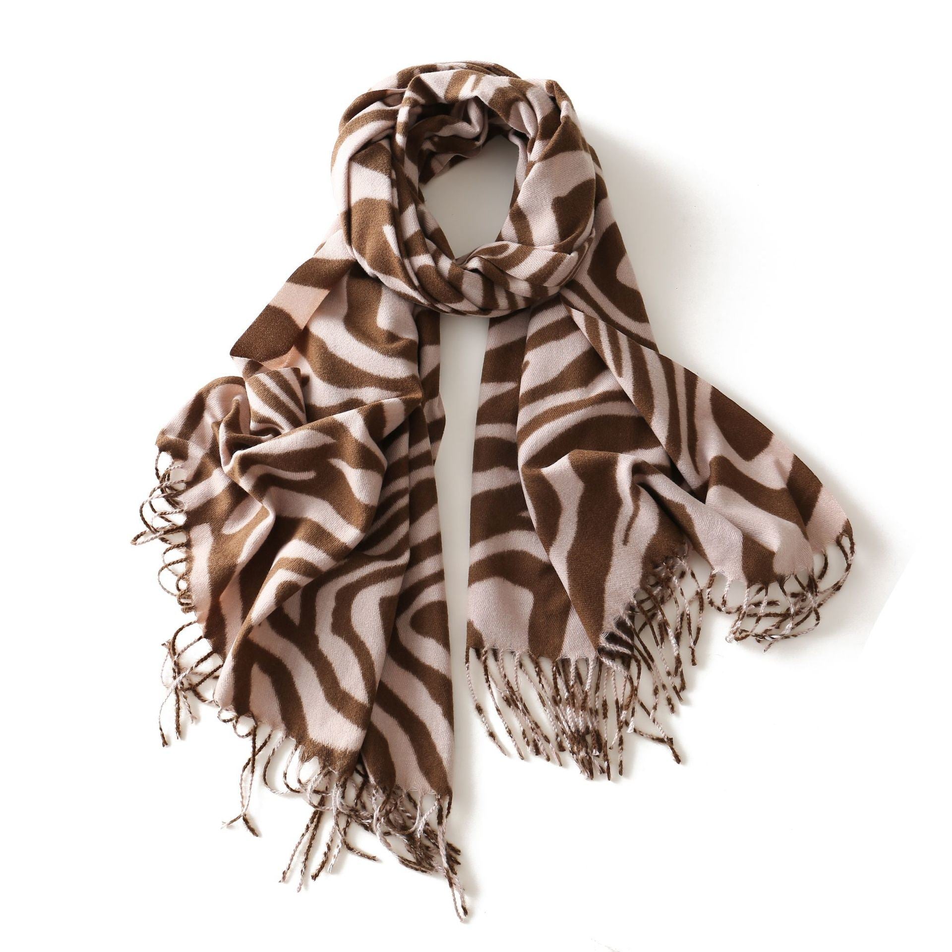 Autumn and winter fashionable zebra print scarves for men and women in winter Japan and South Korea sweet cashmere warm scarves shawls and necklaces wholesale