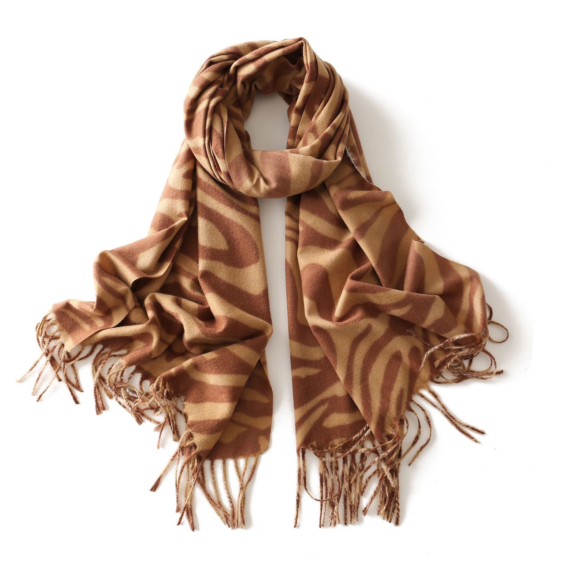 Autumn and winter fashionable zebra print scarves for men and women in winter Japan and South Korea sweet cashmere warm scarves shawls and necklaces wholesale