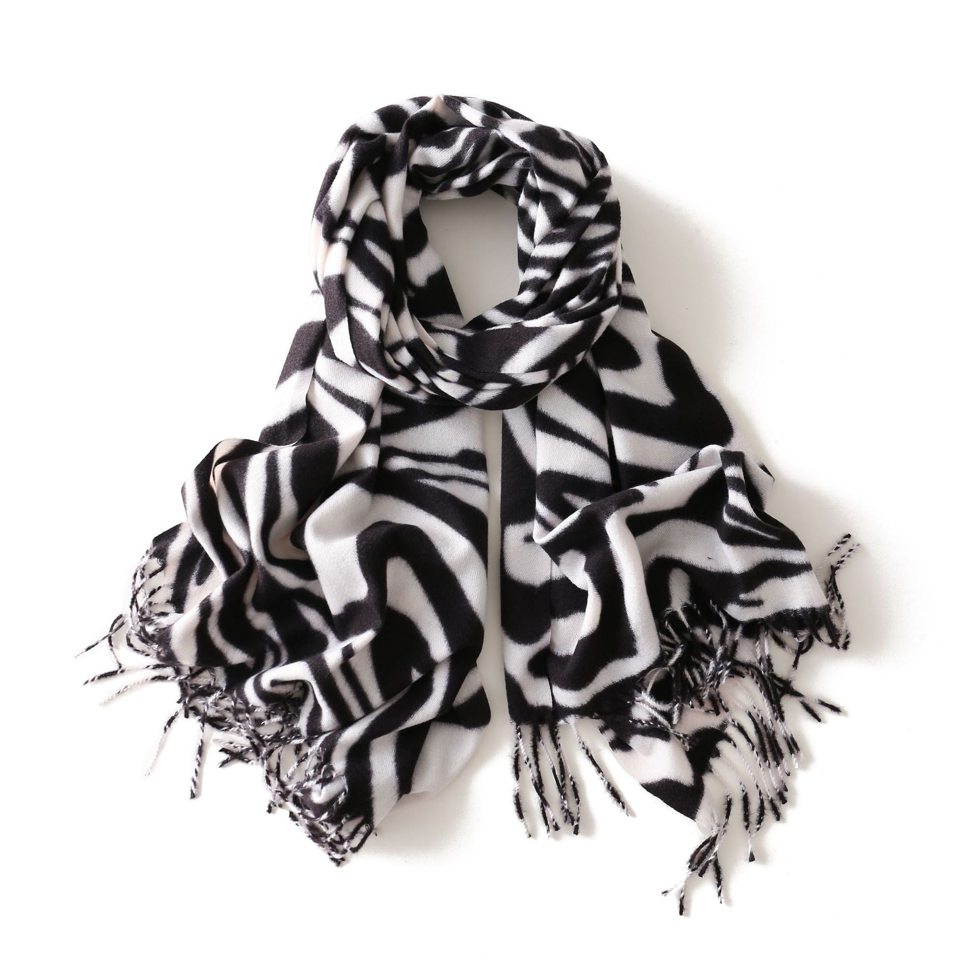 Autumn and winter fashionable zebra print scarves for men and women in winter Japan and South Korea sweet cashmere warm scarves shawls and necklaces wholesale