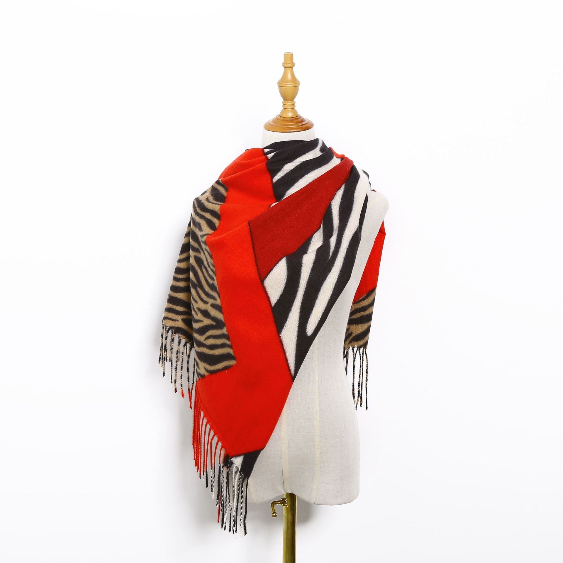 2021 New European and American leopard print blended scarf for women's winter shawl dual-use scarf factory wholesale and distribution