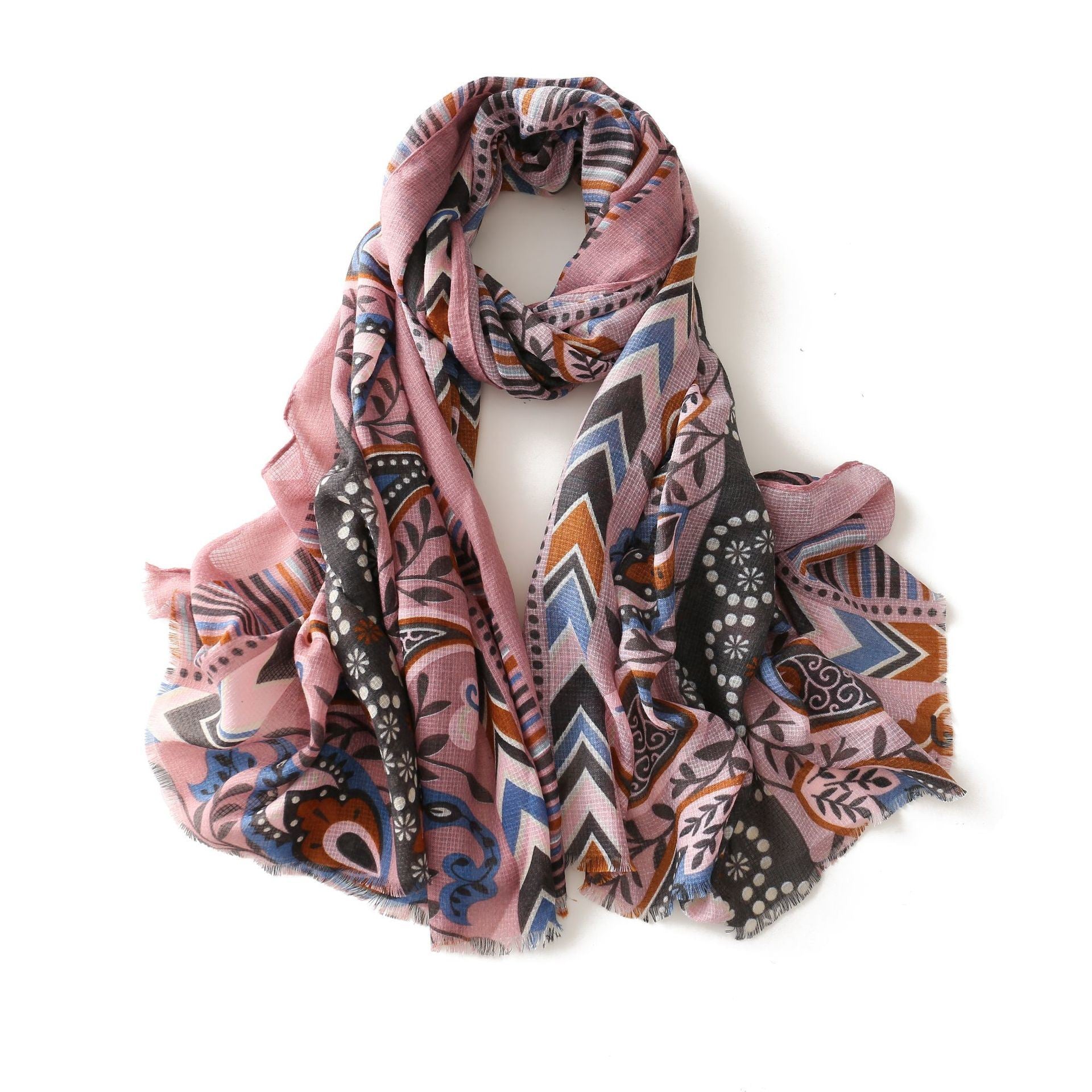 2022 Autumn and Winter Thin Scarf Retro Ethnic Print Cotton and Linen Women's Scarf Cross border E-commerce Foreign Trade Wholesale