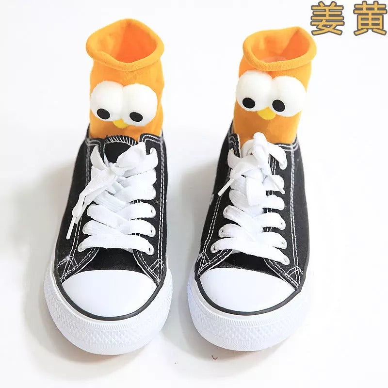 10 Pairs Funny Socks Women's Short Cotton Hot Sale 3D eyes Designer Fashion Amusing Lovely Harajuku kawaii Gift Happy Cute Socks