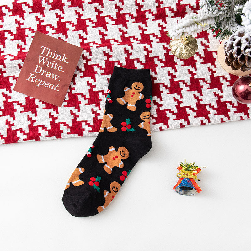 4 Pairs Christmas Socks Woman Funny Santa Claus Christmas snowman Socks Kawaii Cartoon Animal Girl Cute Novel Christmas Gift Socks