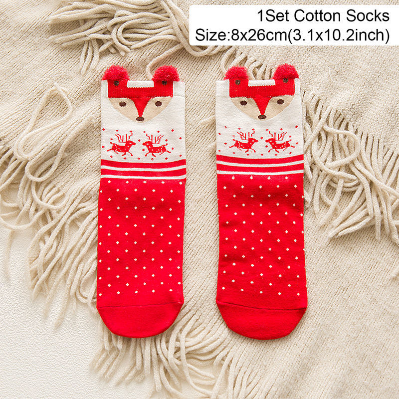 5 Pairs Cotton Christmas Socks Christmas Decoration For Home Christmas Ornament Xmas Gifts Navidad Natal 2022 Decor Socks New Year 2023