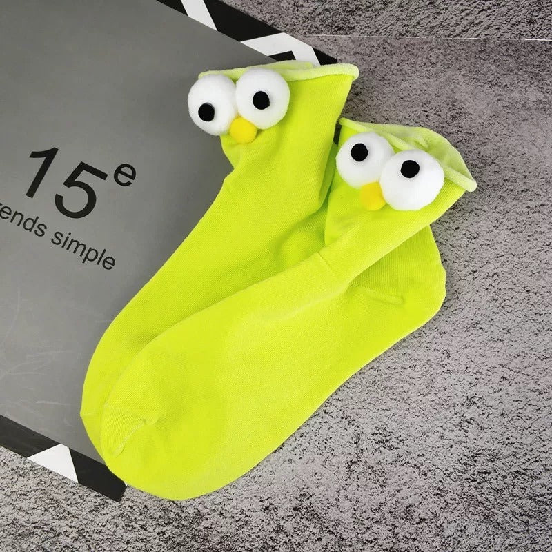 10 Pairs Funny Socks Women's Short Cotton Hot Sale 3D eyes Designer Fashion Amusing Lovely Harajuku kawaii Gift Happy Cute Socks