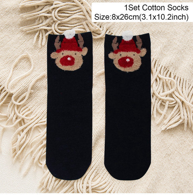 5 Pairs Cotton Christmas Socks Christmas Decoration For Home Christmas Ornament Xmas Gifts Navidad Natal 2022 Decor Socks New Year 2023