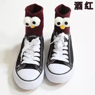 10 Pairs Funny Socks Women's Short Cotton Hot Sale 3D eyes Designer Fashion Amusing Lovely Harajuku kawaii Gift Happy Cute Socks