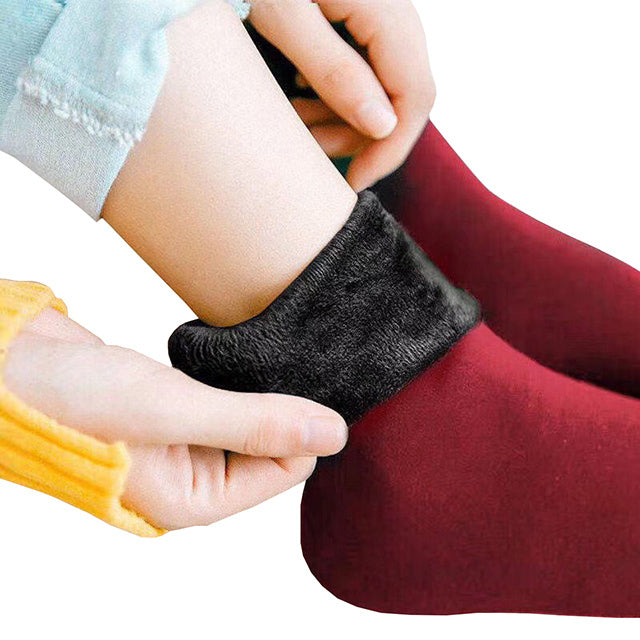 5 Pairs New Velvet Women Winter Warm Thicken Thermal Socks Soft Casual Solid Color Sock Wool Cashmere Home Snow Boots Floor Sock