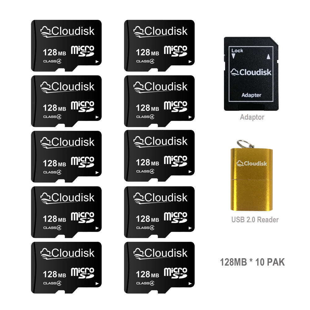 10Pack Cloudisk Micro SD Card 128/256/512MB 1/2/4/8/16/32GB MicroSDHC U3 U1 A2 A1 C10 UHS-I MicroSD Memory Card