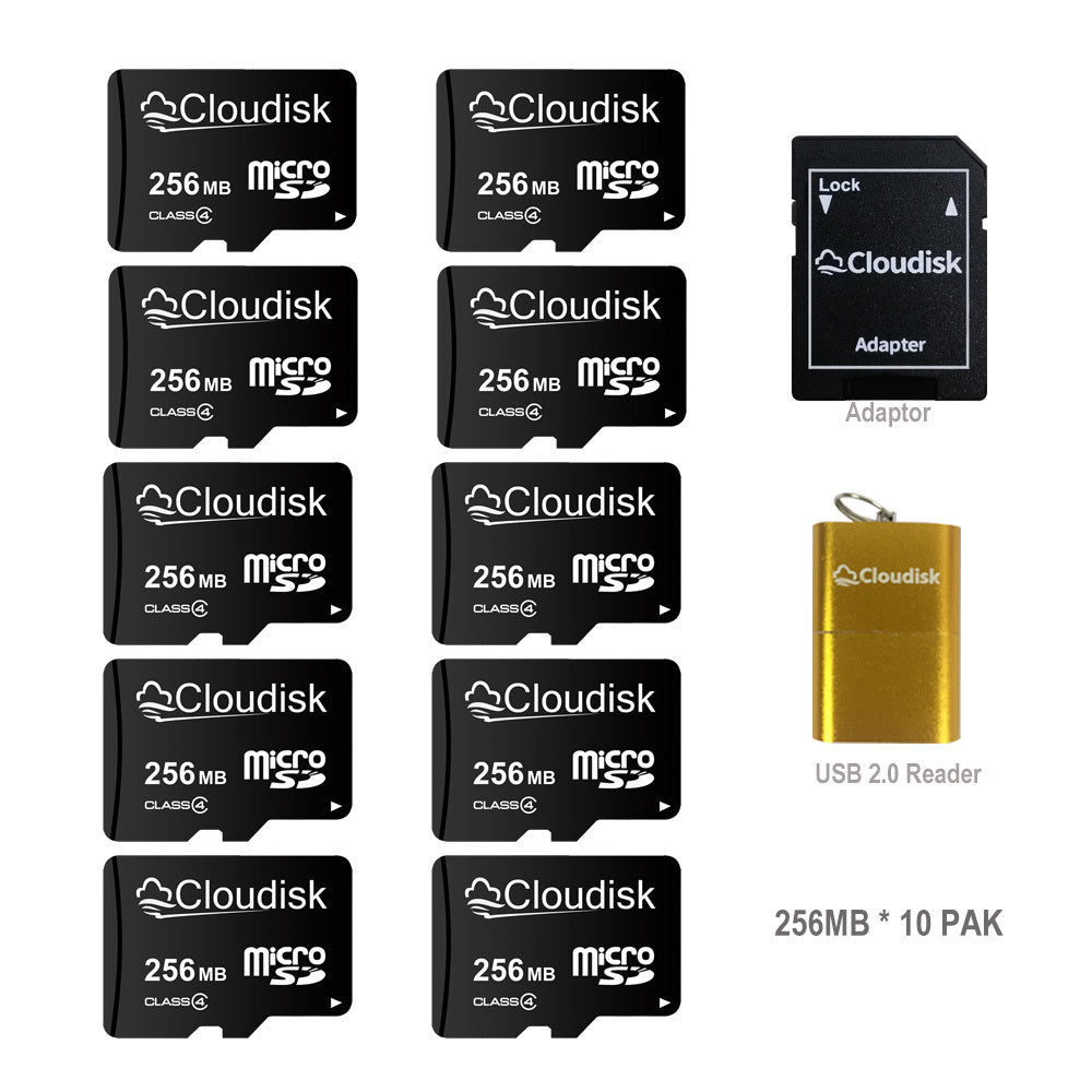 10Pack Cloudisk Micro SD Card 128/256/512MB 1/2/4/8/16/32GB MicroSDHC U3 U1 A2 A1 C10 UHS-I MicroSD Memory Card