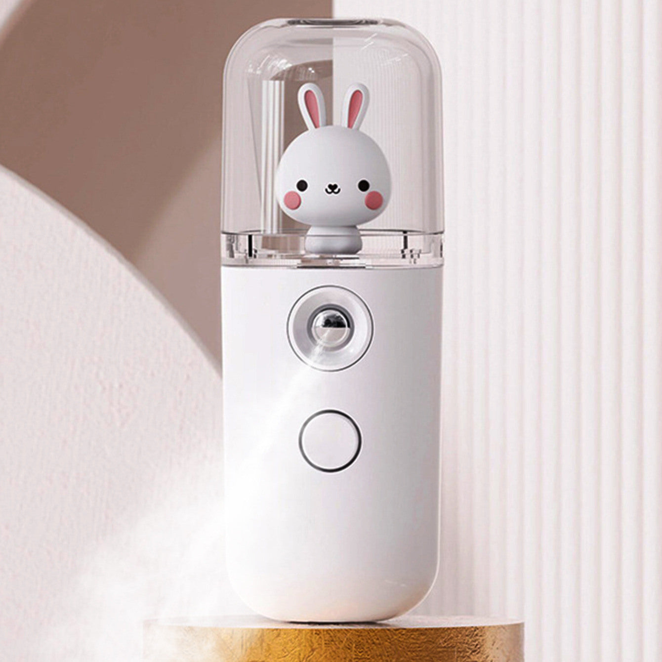 Face Mister Mini Handy Rechargeable Cute Rabbit Design Face Humidifier Facial Sprayer Moisturizing For Face; Daily Makeup; Skin Care Gift For Girls Women