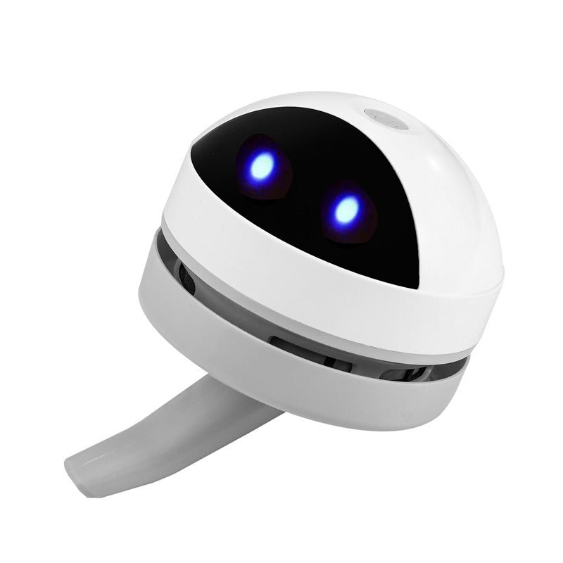 USB Rechargeable Cute Robot Shape Portable Cartoon Mini Desktop Vacuum Cleaner Crumb Dust Sweeper; Small Desk Office Table Tabletop Computer Keyboard Car Eraser Dust Cleaner