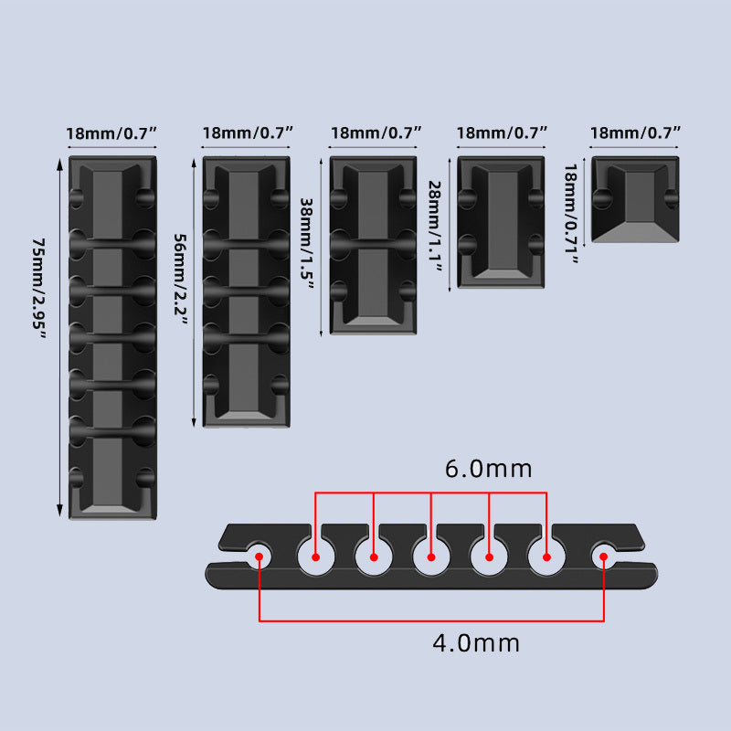 5 Sets Of Porous Silica Gel Desktop Thread Management Device; Line Card; Data Line Hub; Traceless Self-adhesive Wire Winder