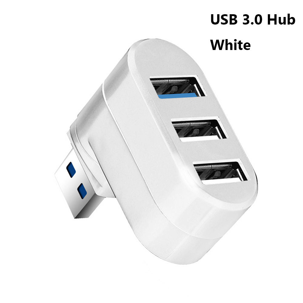 Universal Mini Rotatable 3 Ports USB 3.0 Hub High Speed Data Transfer Splitter Adapter For Laptop MacBook Computer PC; 3 Ports USB 2.0 Hub High Speed Data Transfer Splitter Adapter