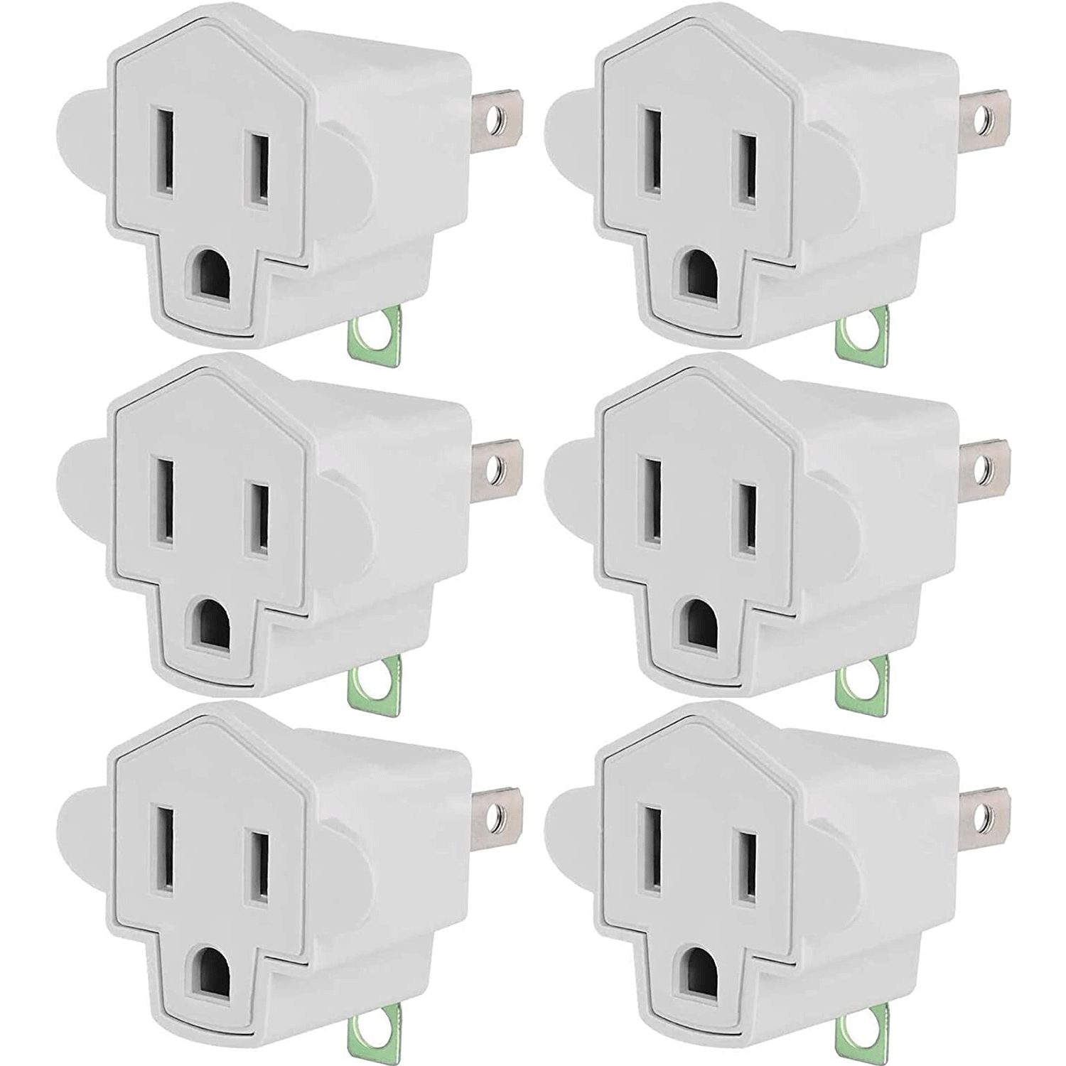 ETL Listed 3-2 Prong Grounding Outlet Adapter JACKYLED 3 Prong To 2 Prong Adapter Converter Portable Fireproof 200she'shi'duResistant Heavy Duty Wall 