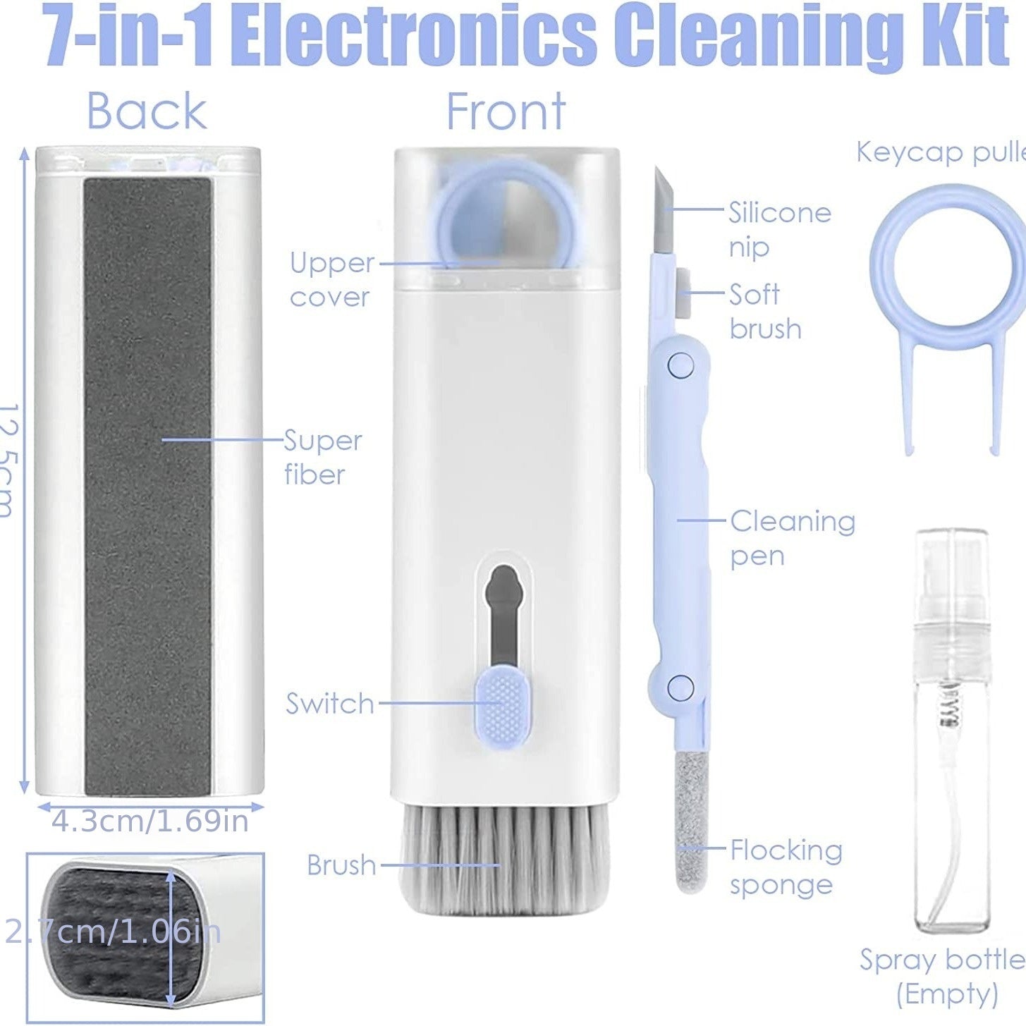 Apc Accessories Laptop Cleaner Keyboard Cleaner Kit With Brush; 7 In 1 Electronic Cleaner Kit For Airpod Pro Earbuds Phone Computer