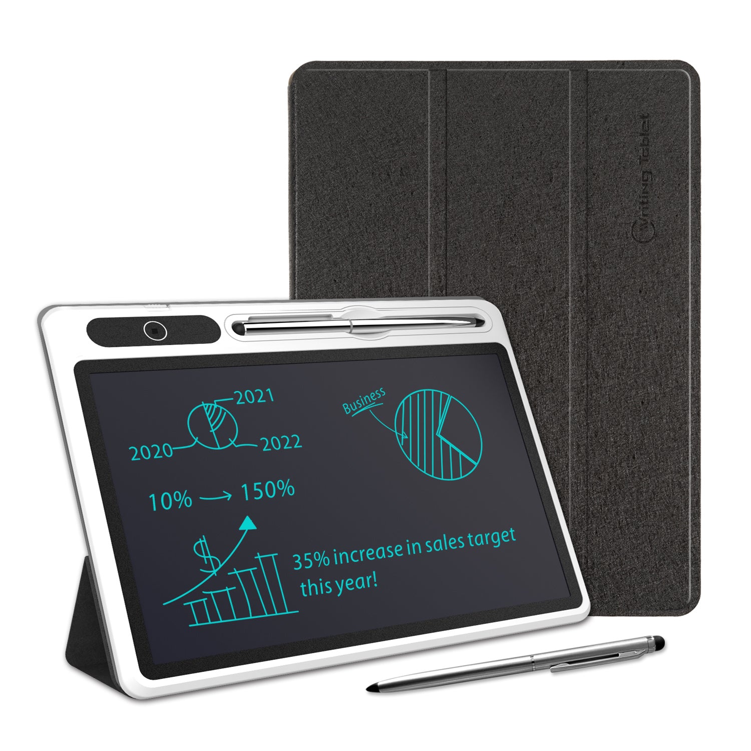 10 Inch LCD Note Book ; LCD Writing Tablet With Leather Protective Case; Electronic Drawing Board For Digital Handwriting Pad Doodle Board; School Or Office; Black