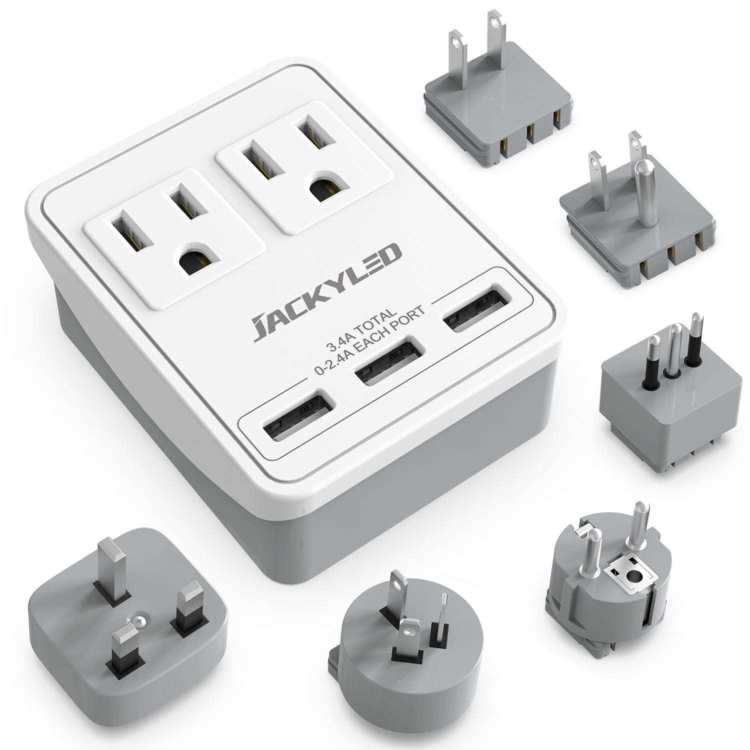 SUPERDANNY Multiple Plug Outlet Universal USB Wall Charger---MDL: PU01