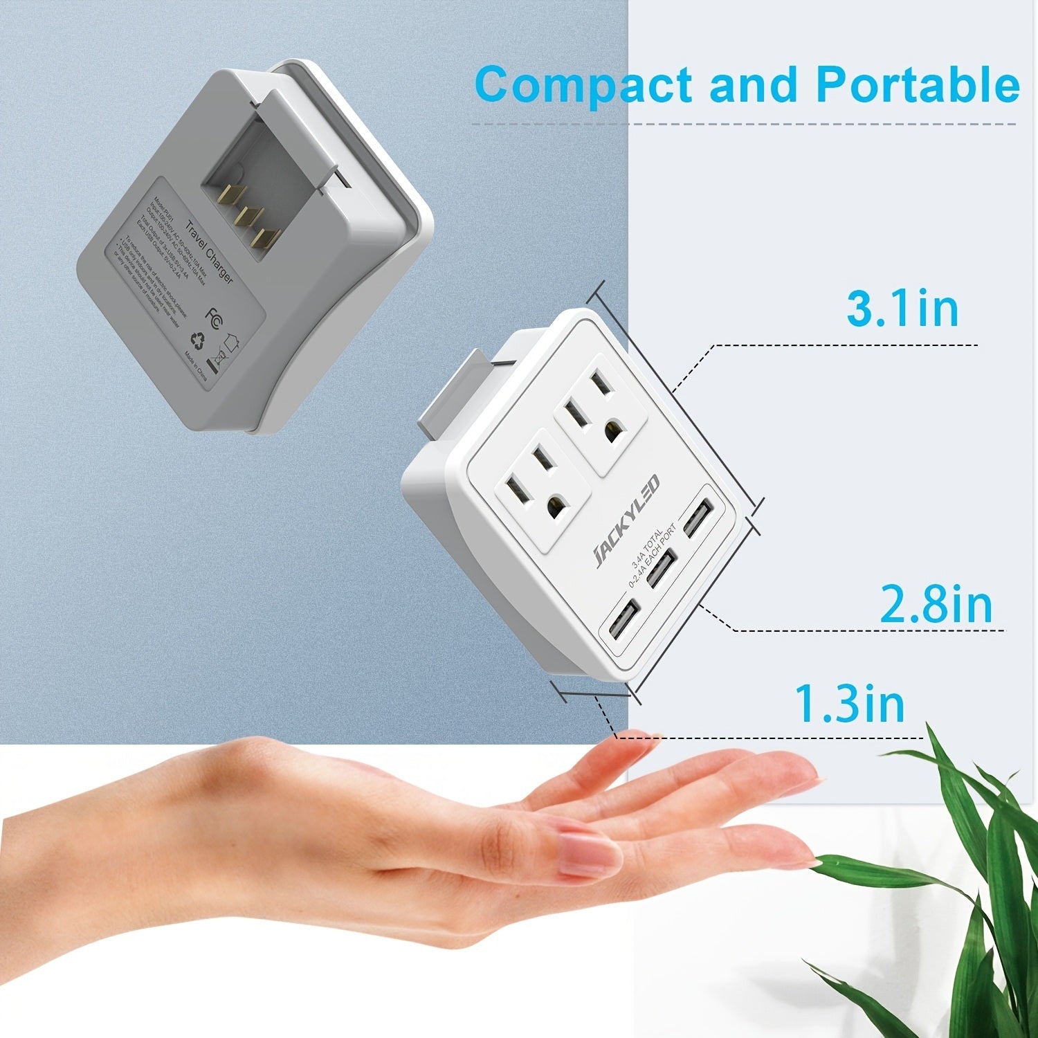SUPERDANNY Multiple Plug Outlet Universal USB Wall Charger---MDL: PU01