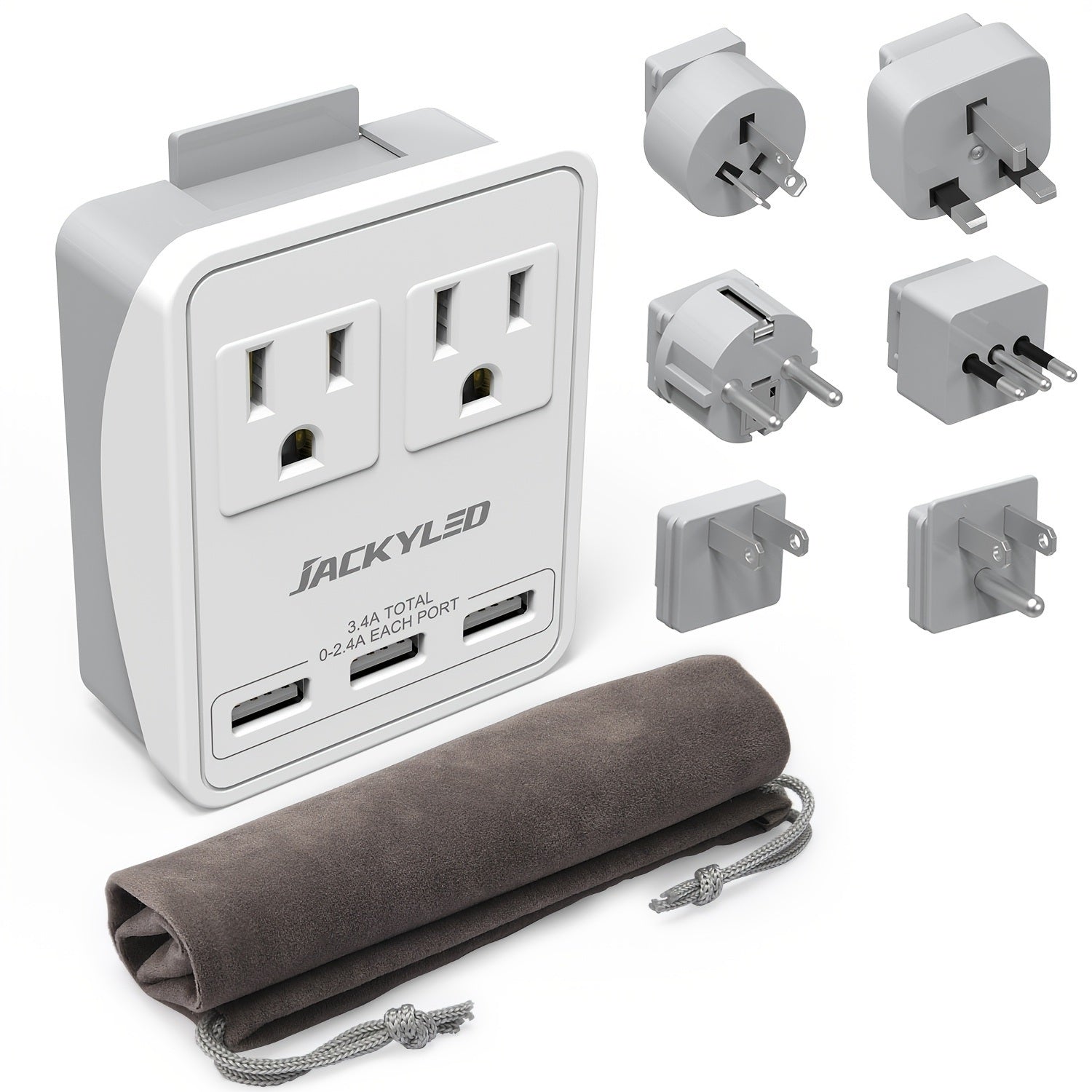 SUPERDANNY Multiple Plug Outlet Universal USB Wall Charger---MDL: PU01