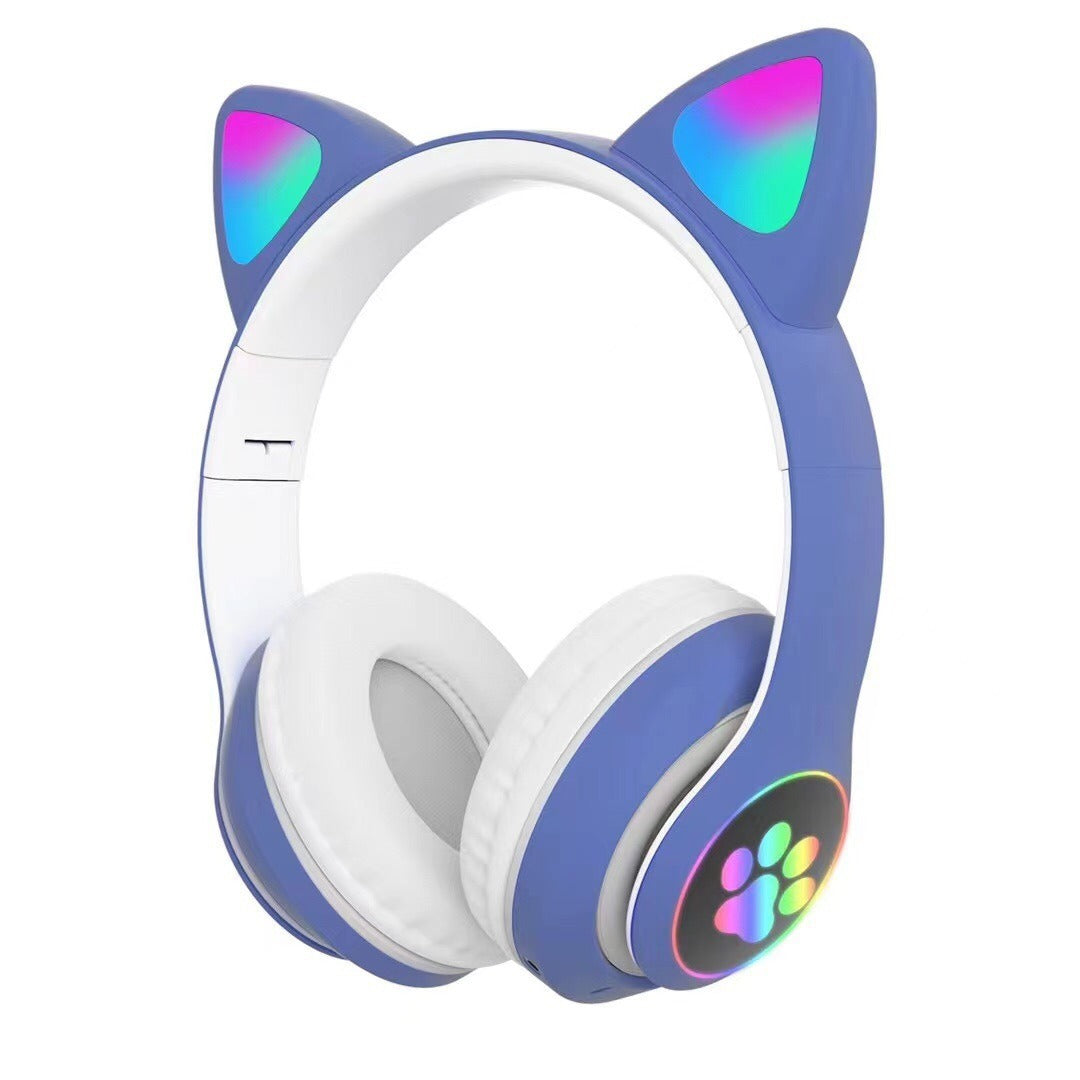 STN-28 cat ear Bluetooth headset manufacturer wholesale cross-border LED luminous cat claw wireless headset