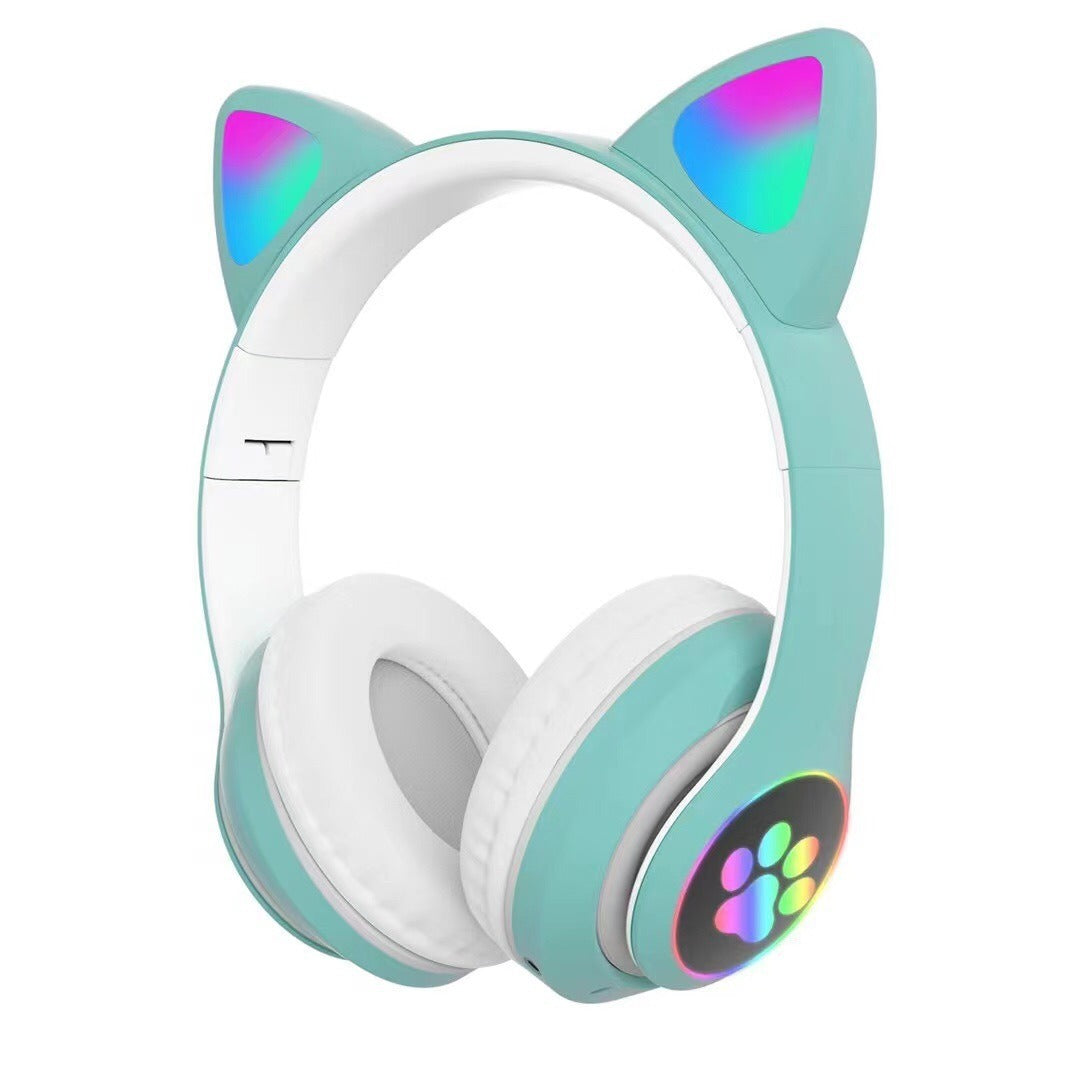 STN-28 cat ear Bluetooth headset manufacturer wholesale cross-border LED luminous cat claw wireless headset