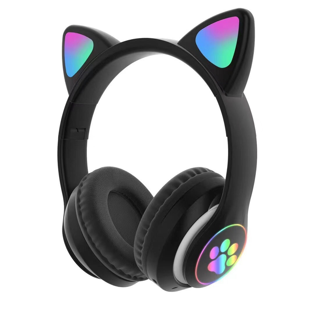 STN-28 cat ear Bluetooth headset manufacturer wholesale cross-border LED luminous cat claw wireless headset