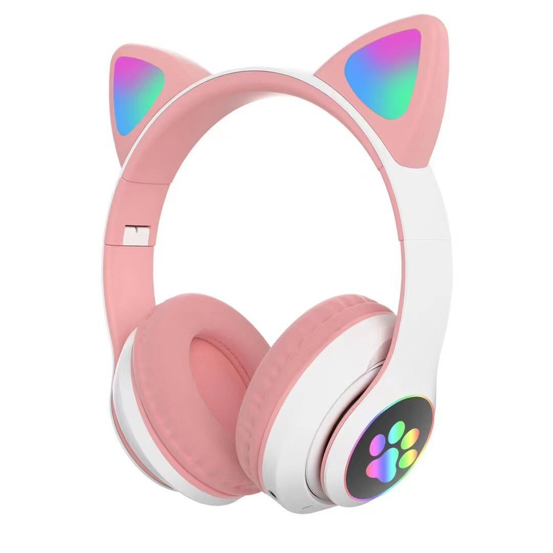 STN-28 cat ear Bluetooth headset manufacturer wholesale cross-border LED luminous cat claw wireless headset