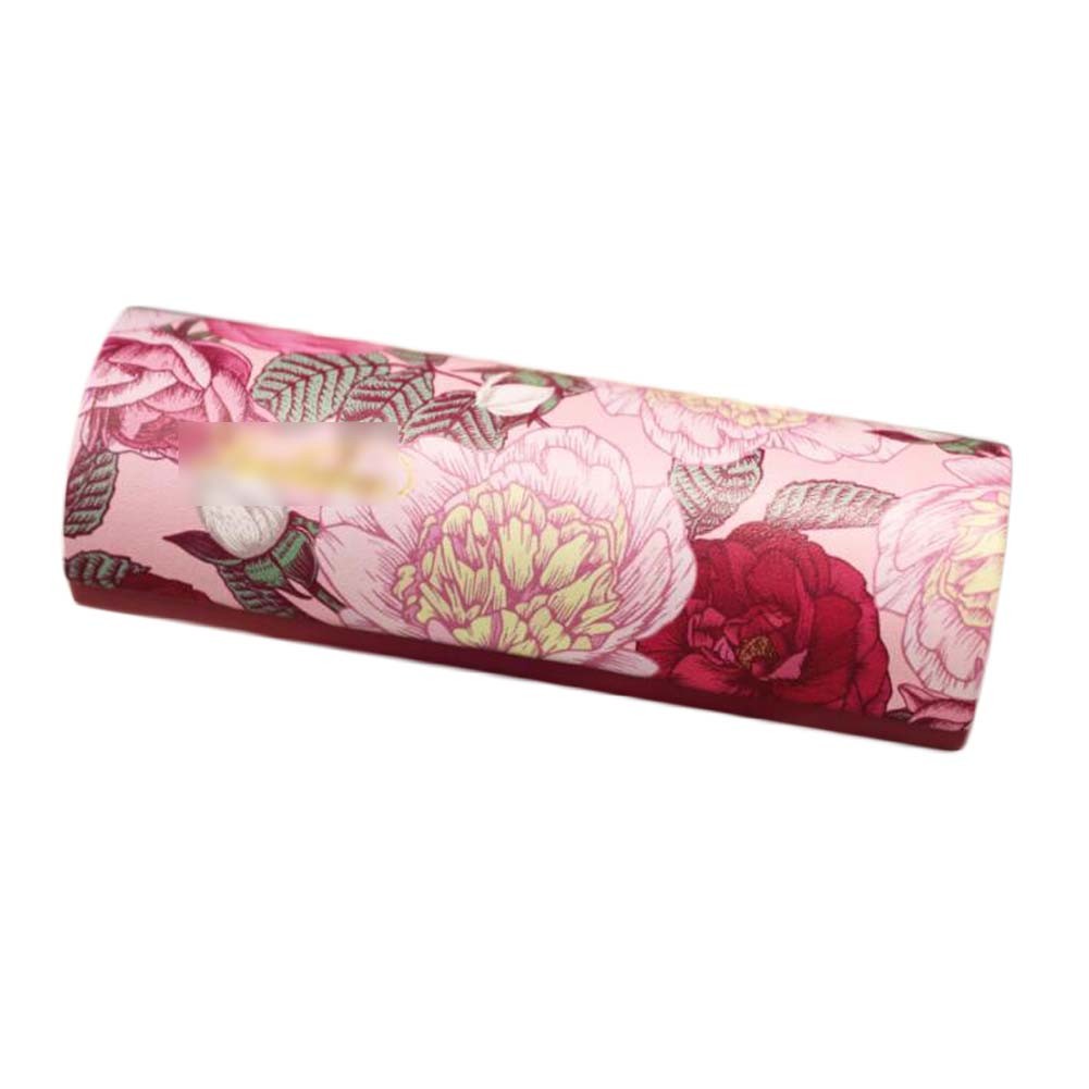 Pink Rose Glasses Case Hard Shell Portable Retro Eyeglass Case Sunglasses Storage Case