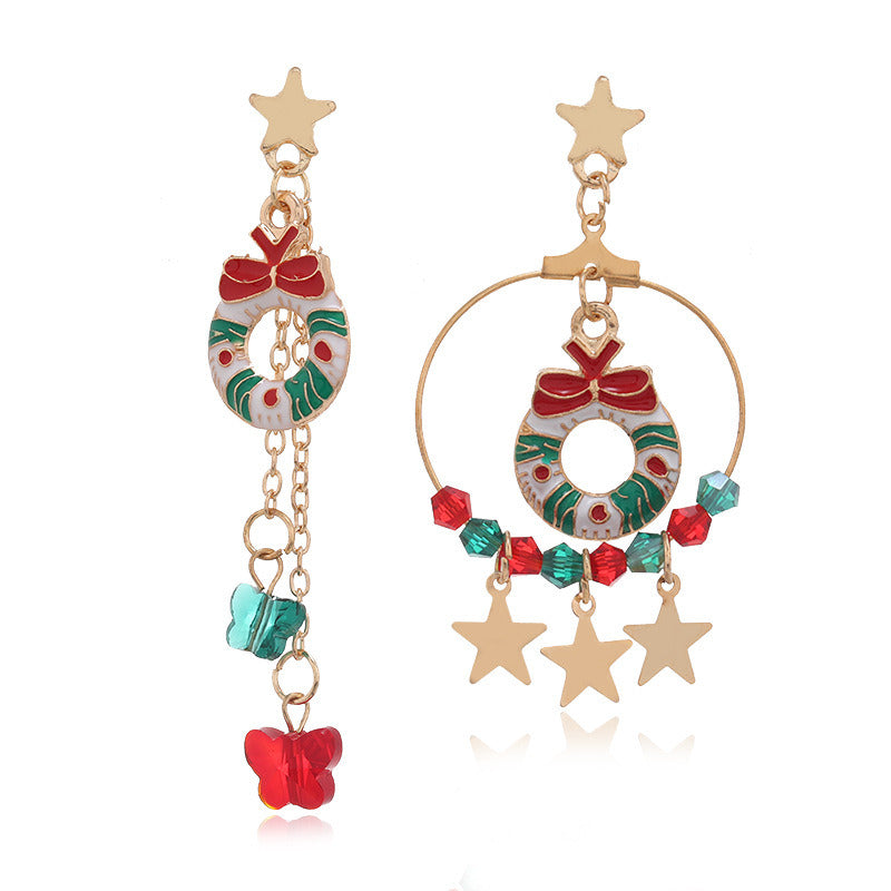 Europe and America Cross border New Christmas Earrings Creative Christmas Elk Star Pendant Set Jewelry Earrings Wholesale