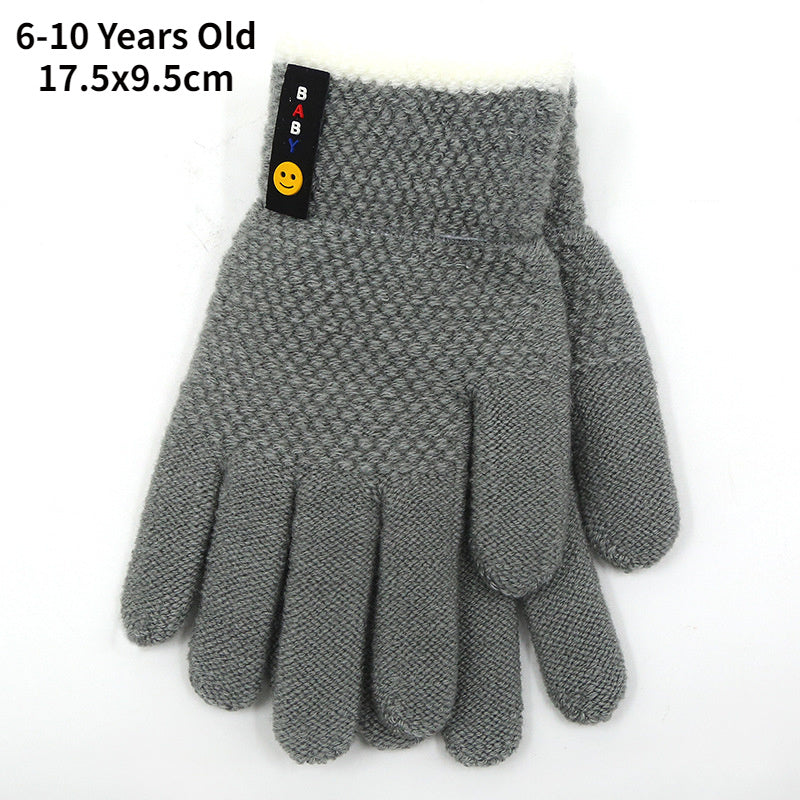 6-10 Years Old New Fashion Kids Thick Knitted Gloves Warm Winter Gloves Children Stretch Mittens Boy Girl Infant Accessories