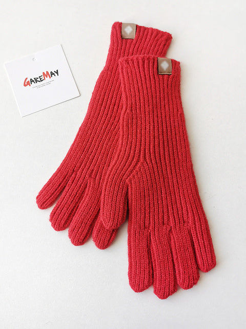 Women's Autumn Winter Gloves Green Elegant Warm Touchscreen Casual Long White Vintage Gloves Knitted Outdoor