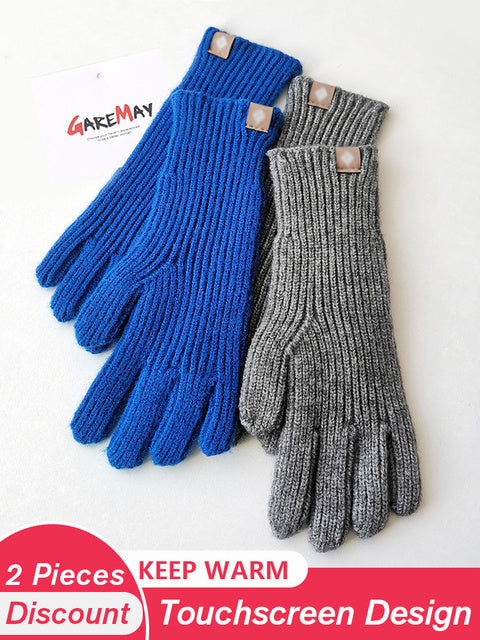 Women's Autumn Winter Gloves Green Elegant Warm Touchscreen Casual Long White Vintage Gloves Knitted Outdoor