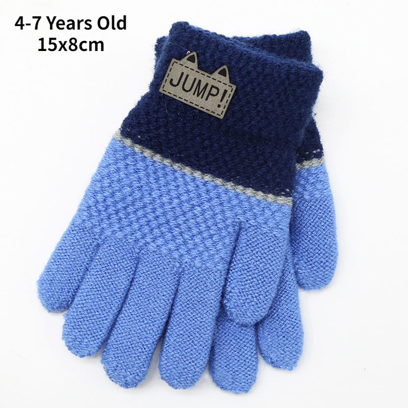 6-10 Years Old New Fashion Kids Thick Knitted Gloves Warm Winter Gloves Children Stretch Mittens Boy Girl Infant Accessories