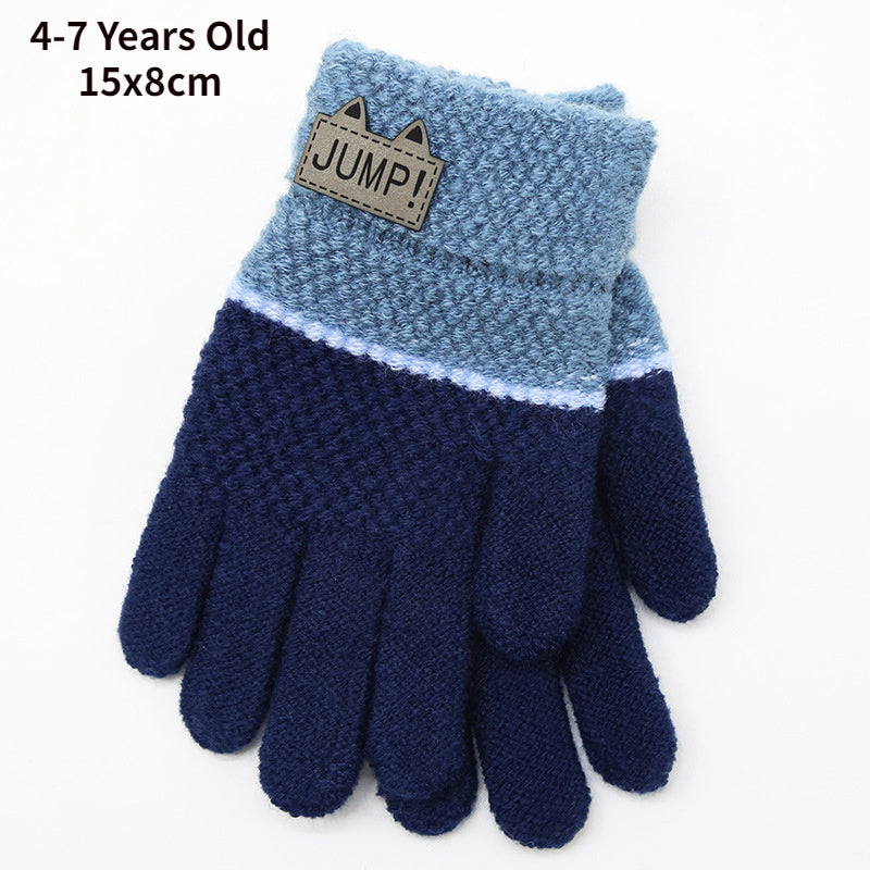 6-10 Years Old New Fashion Kids Thick Knitted Gloves Warm Winter Gloves Children Stretch Mittens Boy Girl Infant Accessories