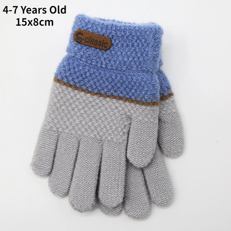 6-10 Years Old New Fashion Kids Thick Knitted Gloves Warm Winter Gloves Children Stretch Mittens Boy Girl Infant Accessories